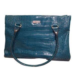 Kate spade faux alligator teal purse RARE